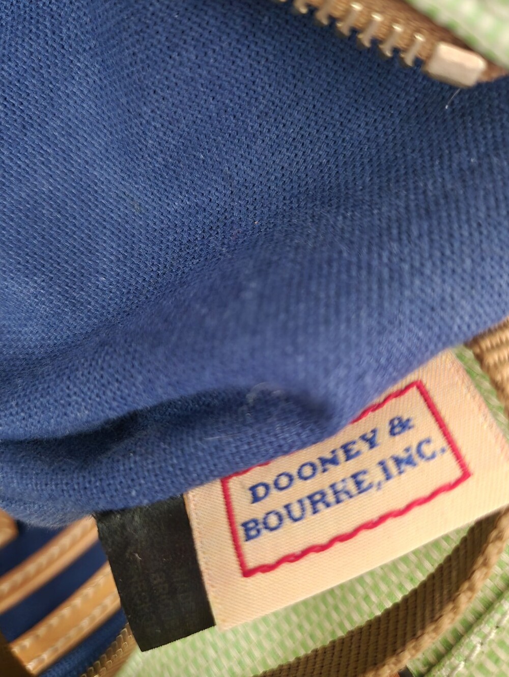 Dooney & Bourke Leisure Shopper Green Lime Bag Coated Cotton Leather Trim Tote - Picture 10 of 11